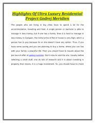 Highlights Of Ultra Luxury Residential Project Godrej Meridien.doc