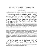 Wasiyat Syaikh Abdulloh Azzam.doc