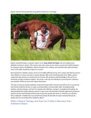 Equine Assisted Therapy Benefits Drug Rehab Treatment in San Diego.docx